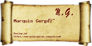 Marquis Gergő névjegykártya